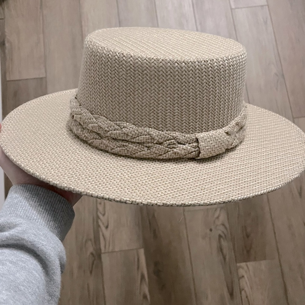ASN woven straw boater hat